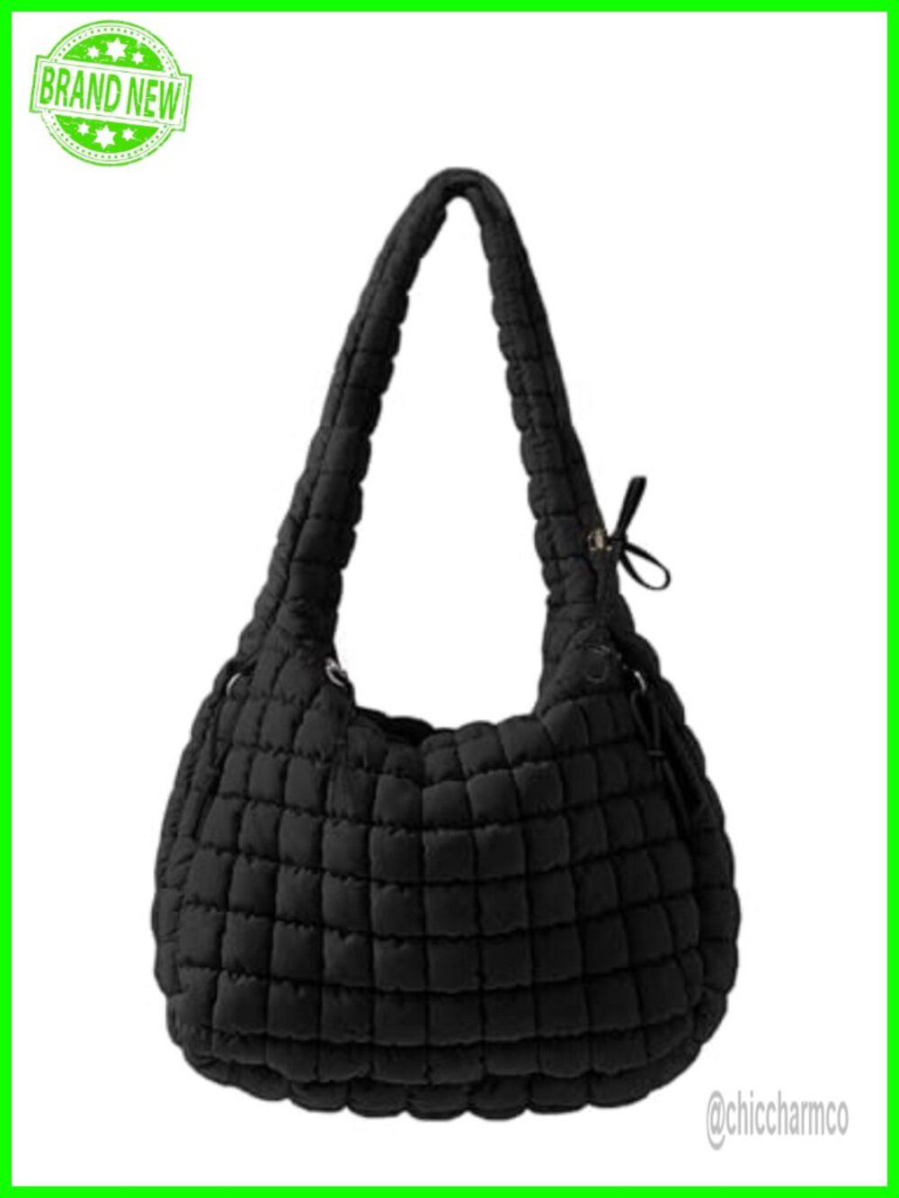 Quilted Nylon Puffer Tote Bag Hobo Crossbody Shoulder Purse Large Capacity